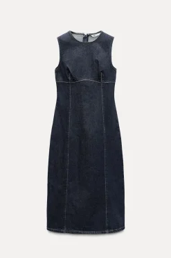 Clearance VESTIDO MIDI DENIM TRF Mujer Vestidos