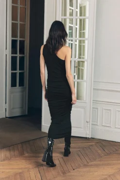 Hot VESTIDO MIDI DRAPEADO Mujer Vestidos|Cárdigan / Jerséis