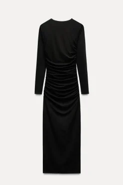 Outlet VESTIDO MIDI DRAPEADO Mujer Vestidos