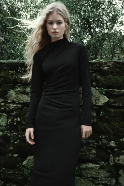 Clearance VESTIDO MIDI DRAPEADO Mujer Vestidos