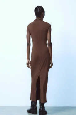 Discount VESTIDO MIDI DRAPEADO Mujer Vestidos