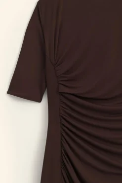 New VESTIDO MIDI DRAPEADO LIMITED EDITION Mujer Vestidos