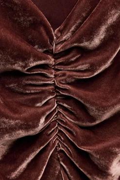 Best VESTIDO MIDI DRAPEADO TIRANTES TERCIOPELO Mujer Vestidos