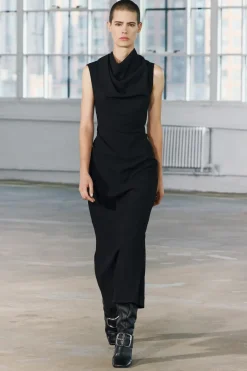 Clearance VESTIDO MIDI DRAPEADO ZW COLLECTION Mujer Vestidos