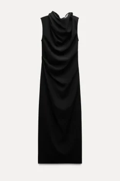 Clearance VESTIDO MIDI DRAPEADO ZW COLLECTION Mujer Vestidos