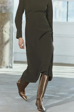 Clearance VESTIDO MIDI DRAPEADO ZW COLLECTION Mujer Vestidos