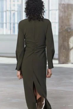 Clearance VESTIDO MIDI DRAPEADO ZW COLLECTION Mujer Vestidos