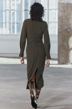 Clearance VESTIDO MIDI DRAPEADO ZW COLLECTION Mujer Vestidos