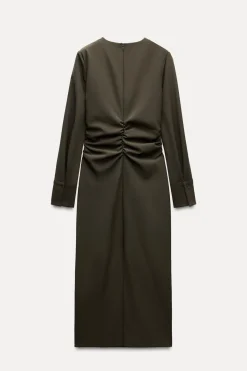 Clearance VESTIDO MIDI DRAPEADO ZW COLLECTION Mujer Vestidos