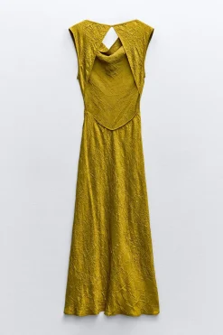 Outlet VESTIDO MIDI EFECTO ARRUGADO Mujer Vestidos