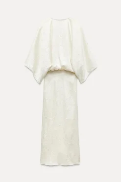 Fashion VESTIDO MIDI EFECTO CRINKLE ZW COLLECTION Mujer Vestidos