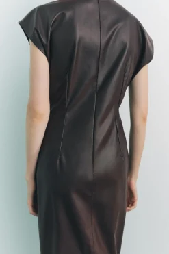 Outlet VESTIDO MIDI EFECTO PIEL Mujer Vestidos