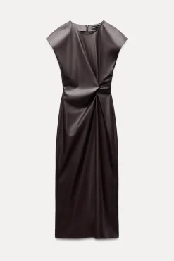 Outlet VESTIDO MIDI EFECTO PIEL Mujer Vestidos