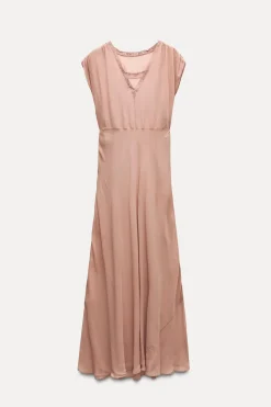 Fashion VESTIDO MIDI ENCAJE ZW COLLECTION Mujer Vestidos