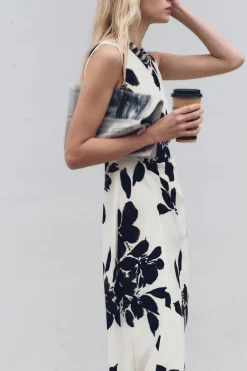 Sale VESTIDO MIDI ESTAMPADO Mujer Vestidos