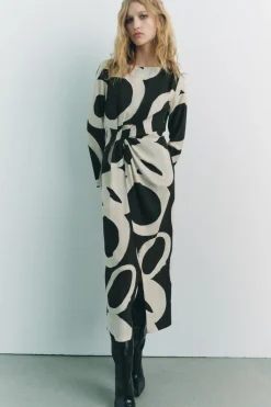 Hot VESTIDO MIDI ESTAMPADO Mujer Vestidos