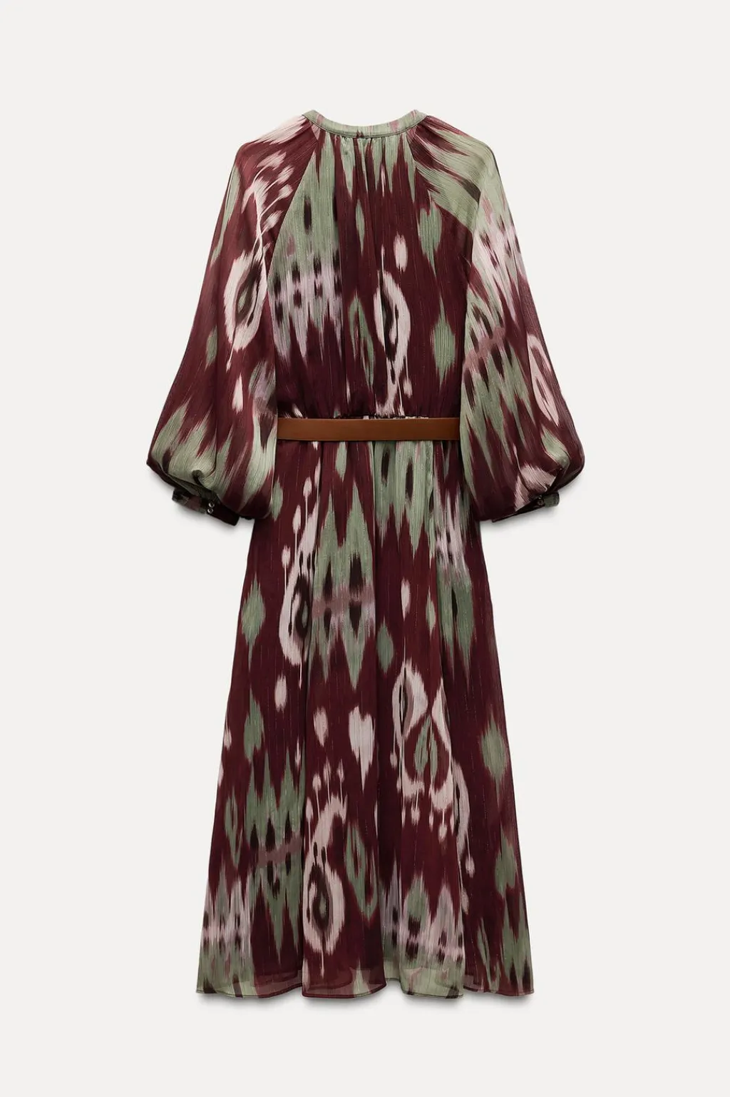 New VESTIDO MIDI ESTAMPADO CINTURÓN Mujer Vestidos