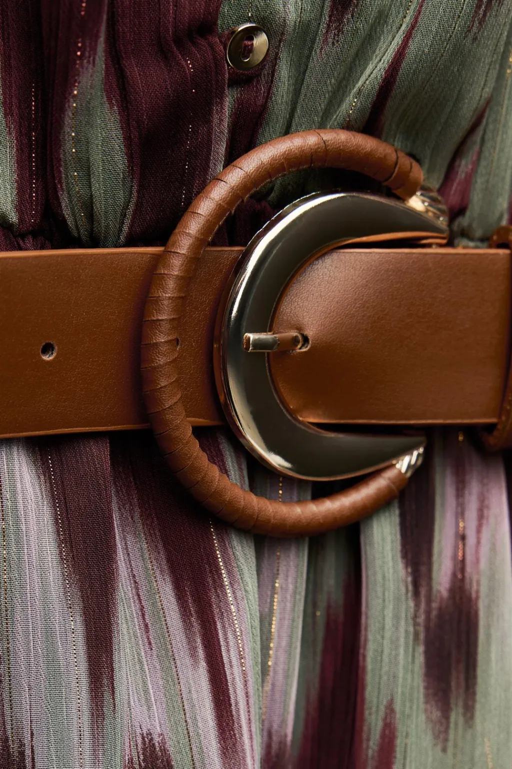 New VESTIDO MIDI ESTAMPADO CINTURÓN Mujer Vestidos