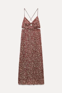 Hot VESTIDO MIDI ESTAMPADO CUT OUT Mujer Vestidos