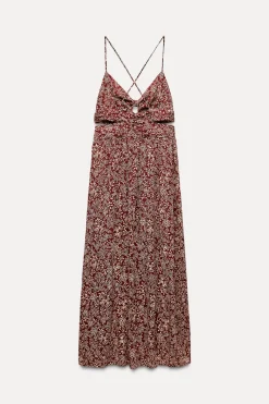 Hot VESTIDO MIDI ESTAMPADO CUT OUT Mujer Vestidos