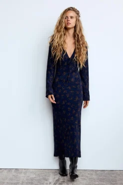 Clearance VESTIDO MIDI ESTAMPADO FLORES Mujer Vestidos