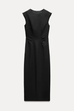 Clearance VESTIDO MIDI FRUNCES Mujer Vestidos