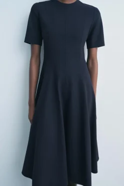 New VESTIDO MIDI GODETS ZW COLLECTION Mujer Vestidos