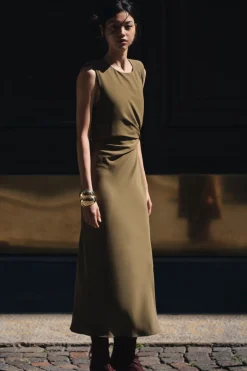 Online VESTIDO MIDI HOMBRERAS Mujer Vestidos