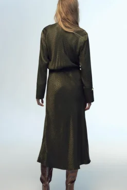 Best VESTIDO MIDI JACQUARD Mujer Vestidos