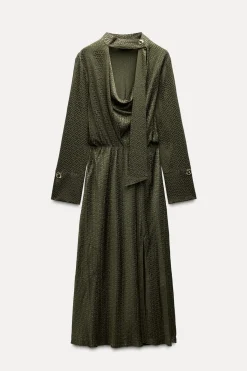 Best VESTIDO MIDI JACQUARD Mujer Vestidos