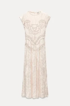 Discount VESTIDO MIDI JACQUARD ZW COLLECTION Mujer Vestidos