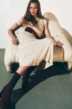 Discount VESTIDO MIDI JACQUARD ZW COLLECTION Mujer Vestidos