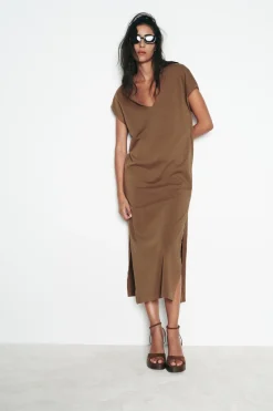 Online VESTIDO MIDI LAVADO Mujer Vestidos