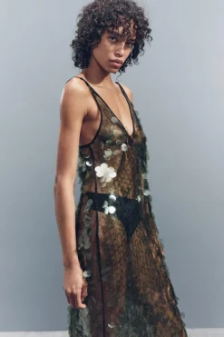 Online VESTIDO MIDI LENTEJUELAS Mujer Vestidos