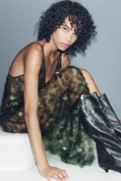 Online VESTIDO MIDI LENTEJUELAS Mujer Vestidos