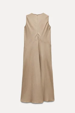 Sale VESTIDO MIDI LINO 100% ZW COLLECTION Mujer Vestidos