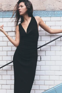 Clearance VESTIDO MIDI NUDO ESPALDA Mujer Vestidos