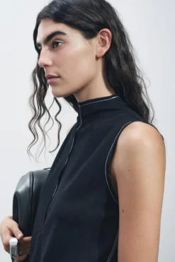 New VESTIDO MIDI PESPUNTES ZW COLLECTION Mujer Vestidos