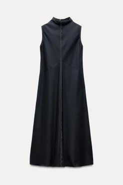 New VESTIDO MIDI PESPUNTES ZW COLLECTION Mujer Vestidos