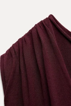 Best VESTIDO MIDI PUNTO DRAPEADO Mujer Vestidos|Cárdigan / Jerséis