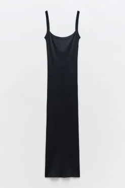 Online VESTIDO MIDI PUNTO ESPALDA DESCUBIERTA Mujer Vestidos|Cárdigan / Jerséis