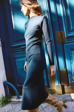 Hot VESTIDO MIDI PUNTO LISO Mujer Vestidos|Cárdigan / Jerséis