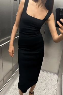 Sale VESTIDO MIDI PUNTO STRETCH Mujer Vestidos