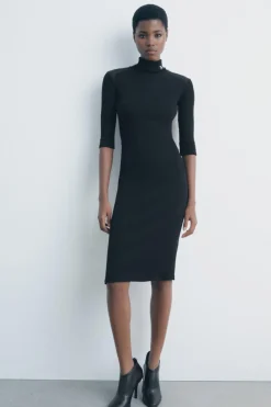 Hot VESTIDO MIDI RIB Mujer Vestidos