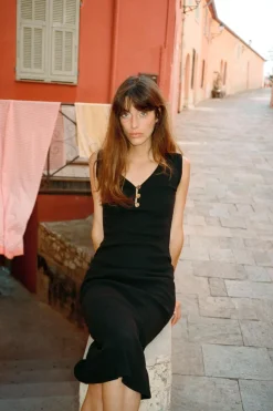 Clearance VESTIDO MIDI RIB BOTONES Mujer Vestidos