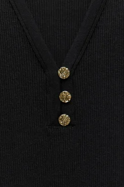 Clearance VESTIDO MIDI RIB BOTONES Mujer Vestidos