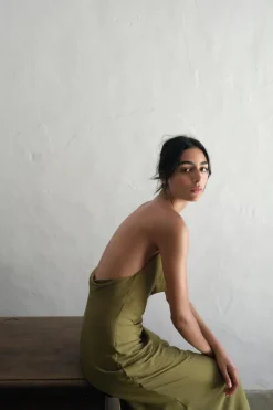 Online VESTIDO MIDI SATINADO Mujer Vestidos