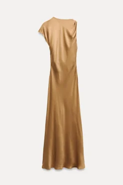 Fashion VESTIDO MIDI SATINADO Mujer Vestidos