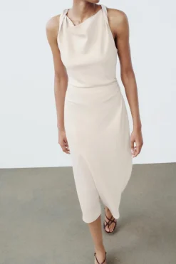 Sale VESTIDO MIDI SATINADO Mujer Vestidos