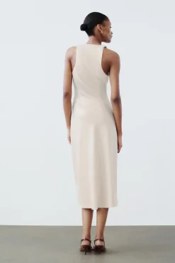 Sale VESTIDO MIDI SATINADO Mujer Vestidos